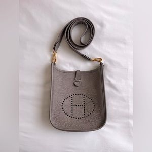 Hermes Gris Asphalt GHW Mini Evelyne TPM